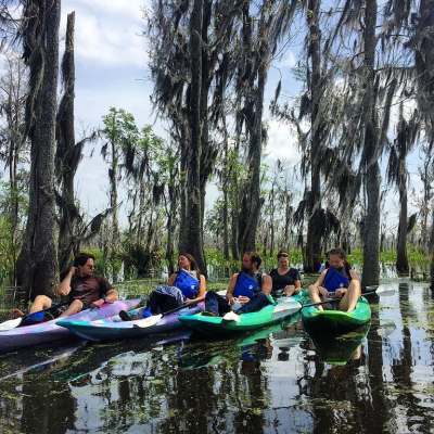 a group on a tour from Wild Louisiana Tours